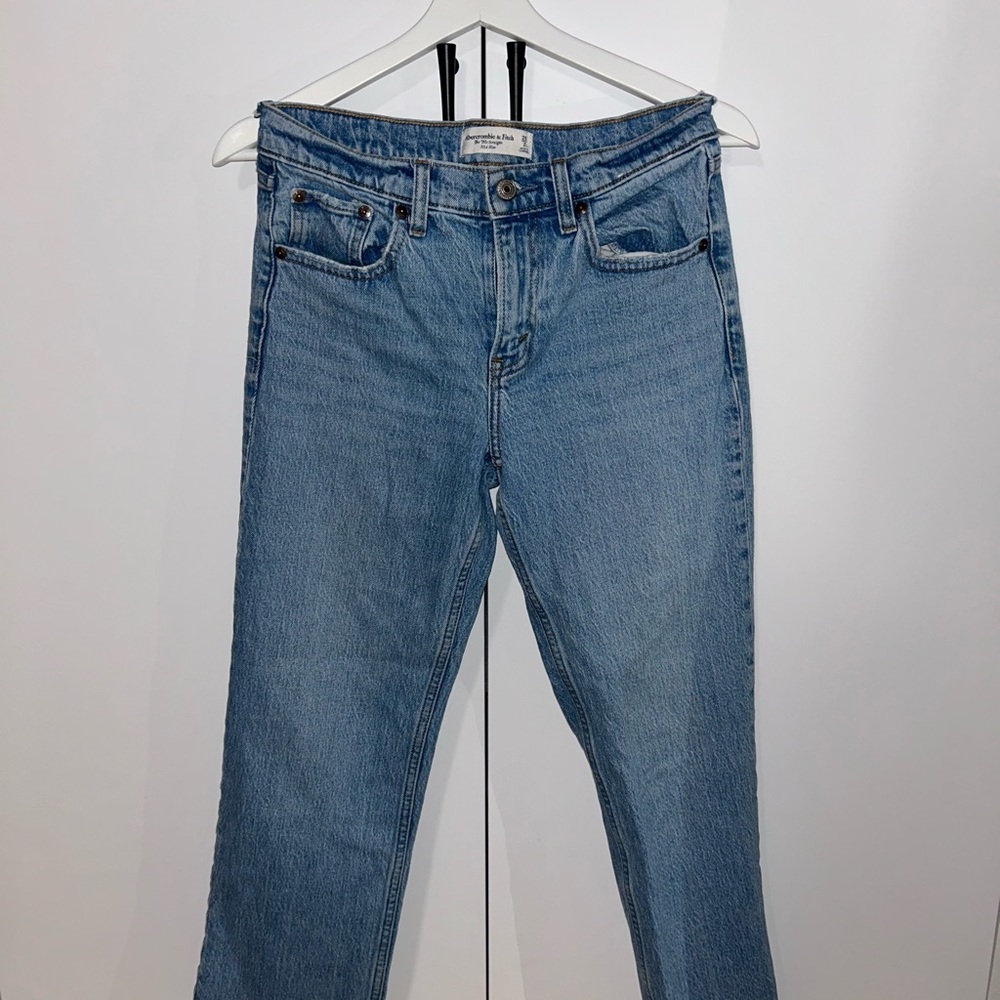 Abercrombie & Fitch Classic Blue Midrise Straight Leg Jeans